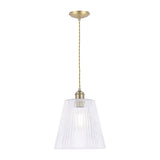 Laura Ashley Callaghan Large Pendant Antique Brass Ribbed Glass –  from Amos Lighting + Home