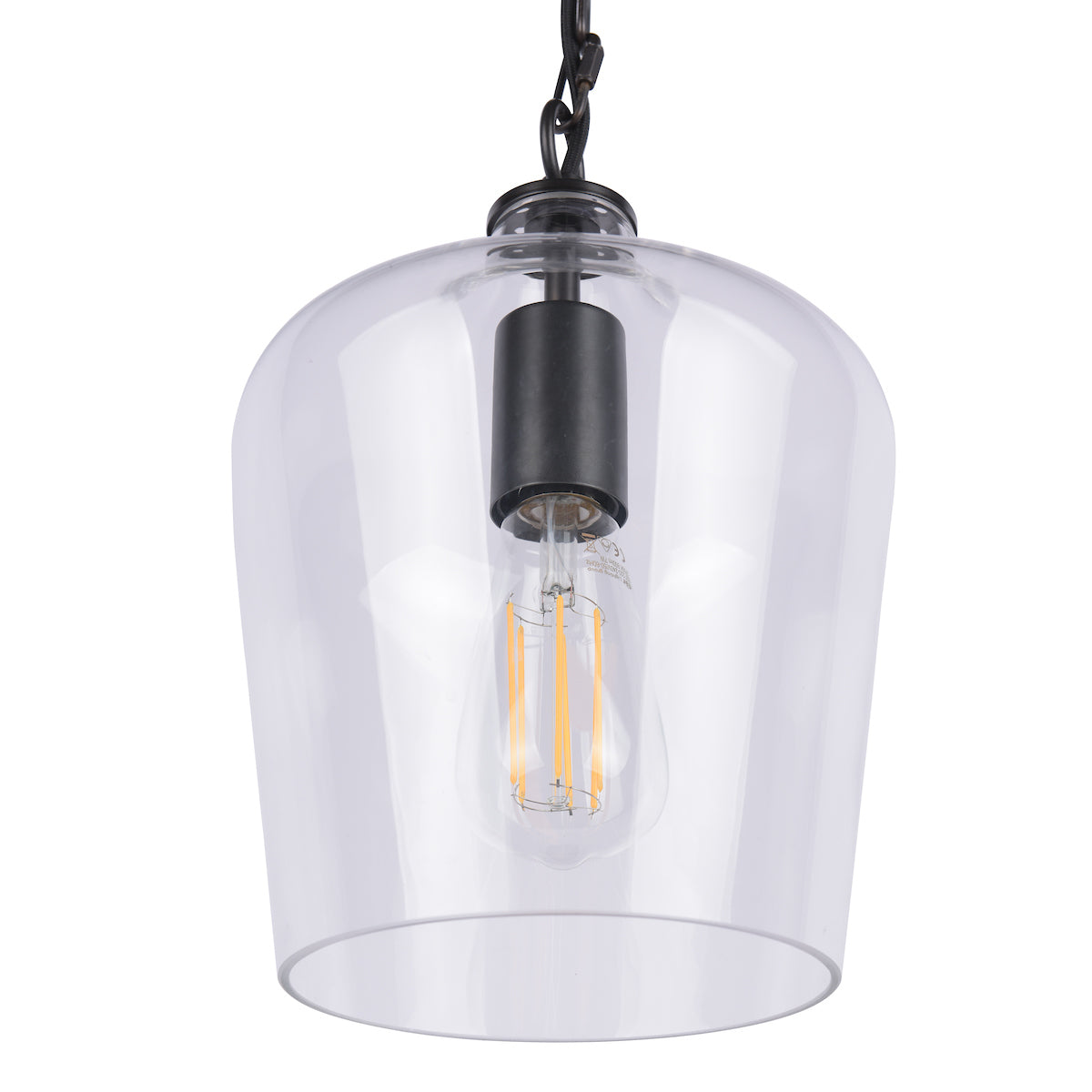 Laura Ashley Ockley Pendant Brushed Black & Glass –  from Amos Lighting + Home