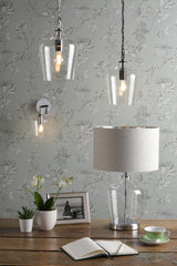 Laura Ashley Ockley Wall Light Polished Chrome & Glass –  from Amos Lighting + Home