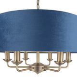 Laura Ashley Sorrento 6lt Pendant, Antique Brass &amp; Blue Velvet –  from Amos Lighting + Home