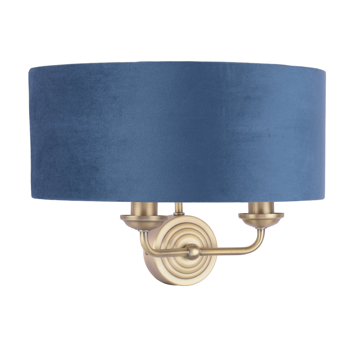 Laura Ashley Sorrento Wall Light Antique Brass & Blue Velvet –  from Amos Lighting + Home