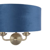 Laura Ashley Sorrento Wall Light Antique Brass & Blue Velvet –  from Amos Lighting + Home