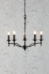 Laura Ashley Ludchurch 5 Light Chandelier Black –  from Amos Lighting + Home