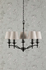 Laura Ashley Ludchurch 5 Light Chandelier Black –  from Amos Lighting + Home