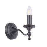 Laura Ashley Ludchurch Single Wall Light Industrial Black –  from Amos Lighting + Home