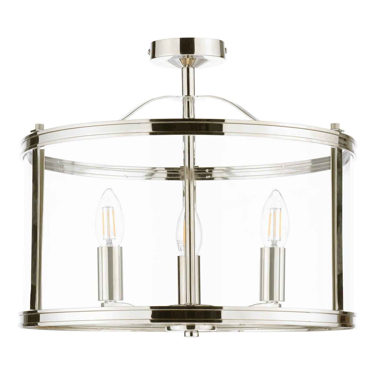 Laura Ashley Harrington 3 Light Semi-Flush Polished Nickel –  from Amos Lighting + Home