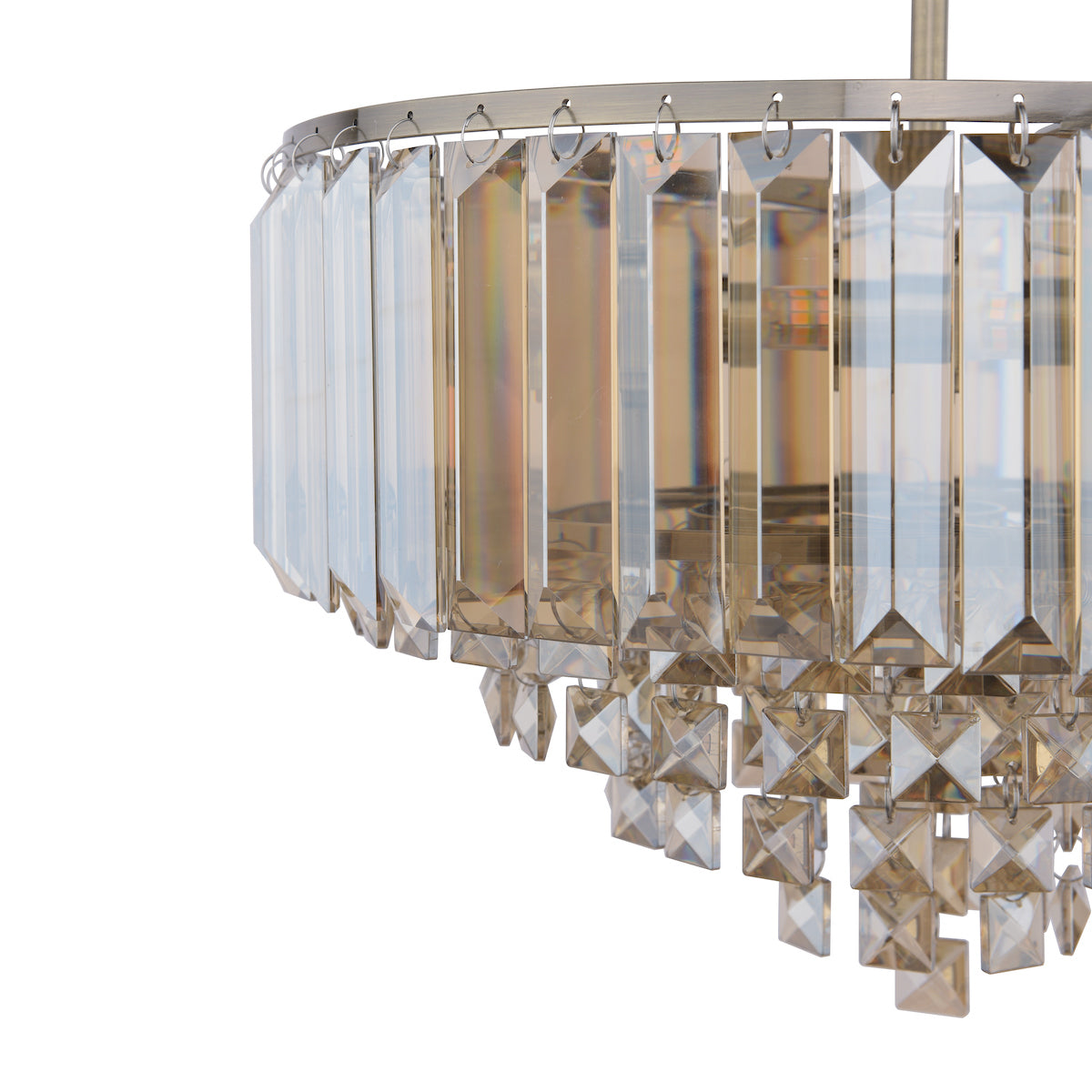 Laura Ashley Vienna 3 Light Semi-Flush Ceiling Light Champagne Crystal and Antique Brass –  from Amos Lighting + Home