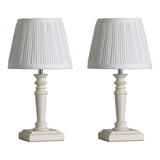 Laura Ashley Tate Twin Pack Table Lamps Distressed Wood With Shade –  from Amos Lighting + Home