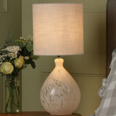 Laura Ashley Confetti Table Lamp White Art Glass –  from Amos Lighting + Home