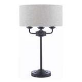 Laura Ashley Sorrento Table Lamp Matt Black and Natural With Shade –  from Amos Lighting + Home