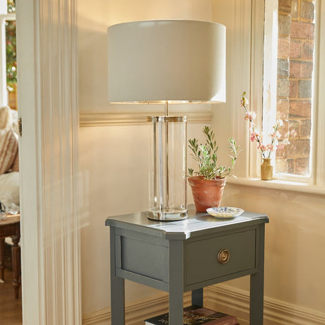 Laura Ashley Harrington Large Table Lamp Polished Nickel –  from Amos Lighting + Home