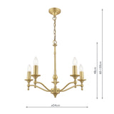 Laura Ashley Ludchurch 5 Light Armed Pendant Matt Antique Brass –  from Amos Lighting + Home