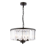 Laura Ashley Elkwood 3 Light Pendant Crystal and Black –  from Amos Lighting + Home