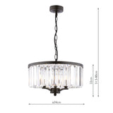 Laura Ashley Elkwood 3 Light Pendant Crystal and Black –  from Amos Lighting + Home