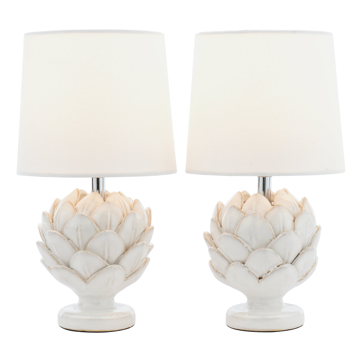 Laura Ashley Artichoke Twin Pack Table Lamp White –  from Amos Lighting + Home