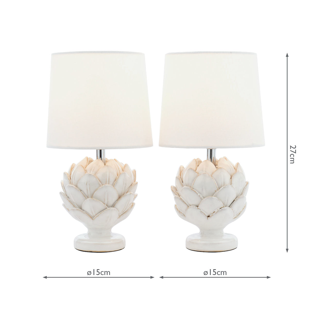 Laura Ashley Artichoke Twin Pack Table Lamp White –  from Amos Lighting + Home