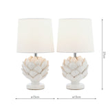 Laura Ashley Artichoke Twin Pack Table Lamp White –  from Amos Lighting + Home