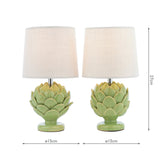 Laura Ashley Artichoke Twin Pack Table Lamp Green –  from Amos Lighting + Home