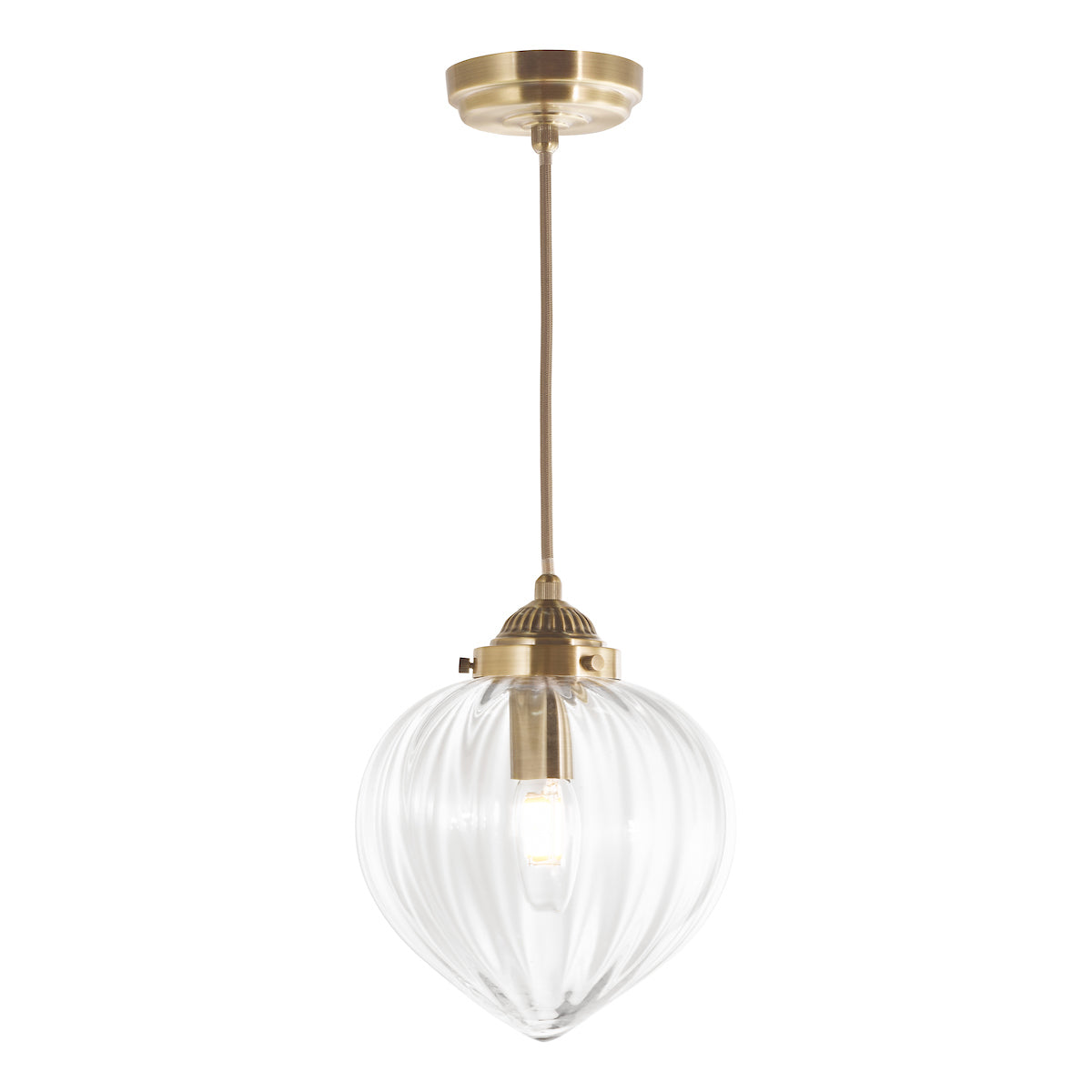 Laura Ashley Whitham Pendant Antique Brass –  from Amos Lighting + Home