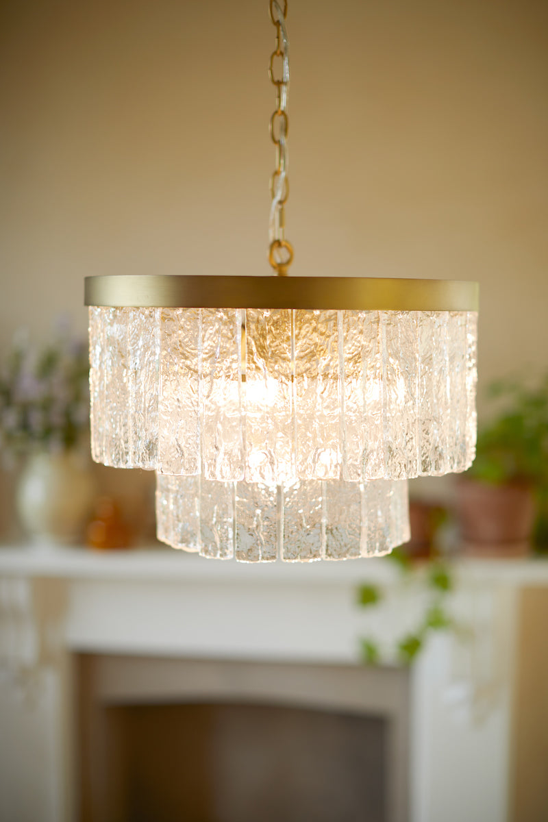 Laura Ashley Durnsford Pendant Matt Antique Brass from Amos Lighting + Home