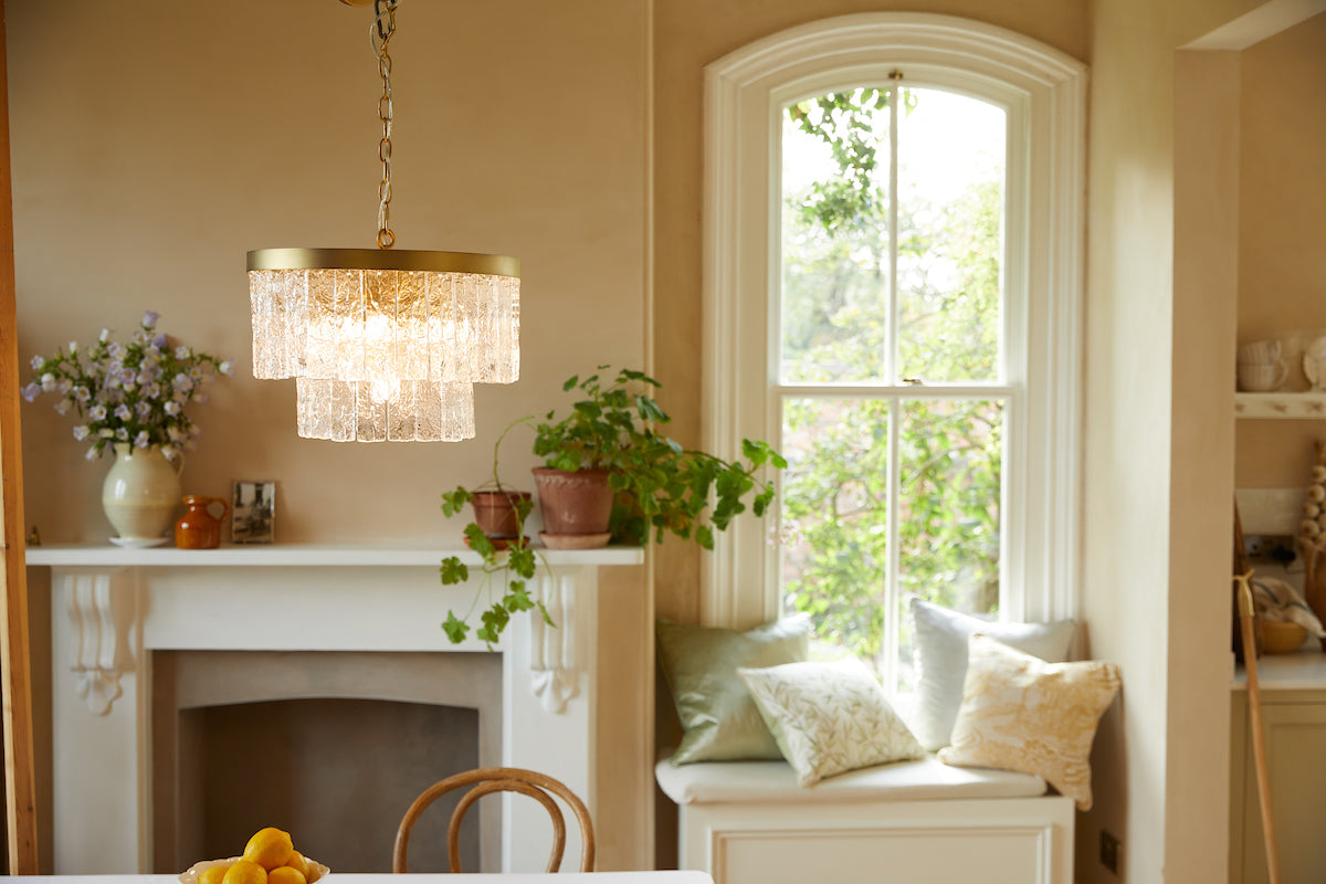 Laura Ashley Durnsford Pendant Matt Antique Brass from Amos Lighting + Home