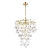 Laura Ashley Willow 4 Light Pendant Satin Champagne and Crystal –  from Amos Lighting + Home