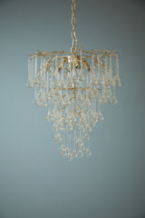 Laura Ashley Willow 4 Light Pendant Satin Champagne and Crystal –  from Amos Lighting + Home