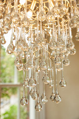 Laura Ashley Willow 4 Light Pendant Satin Champagne and Crystal –  from Amos Lighting + Home