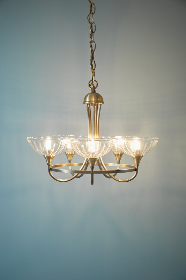 Laura Ashley Wellham 5 Light Armed Pendant Antique Brass –  from Amos Lighting + Home