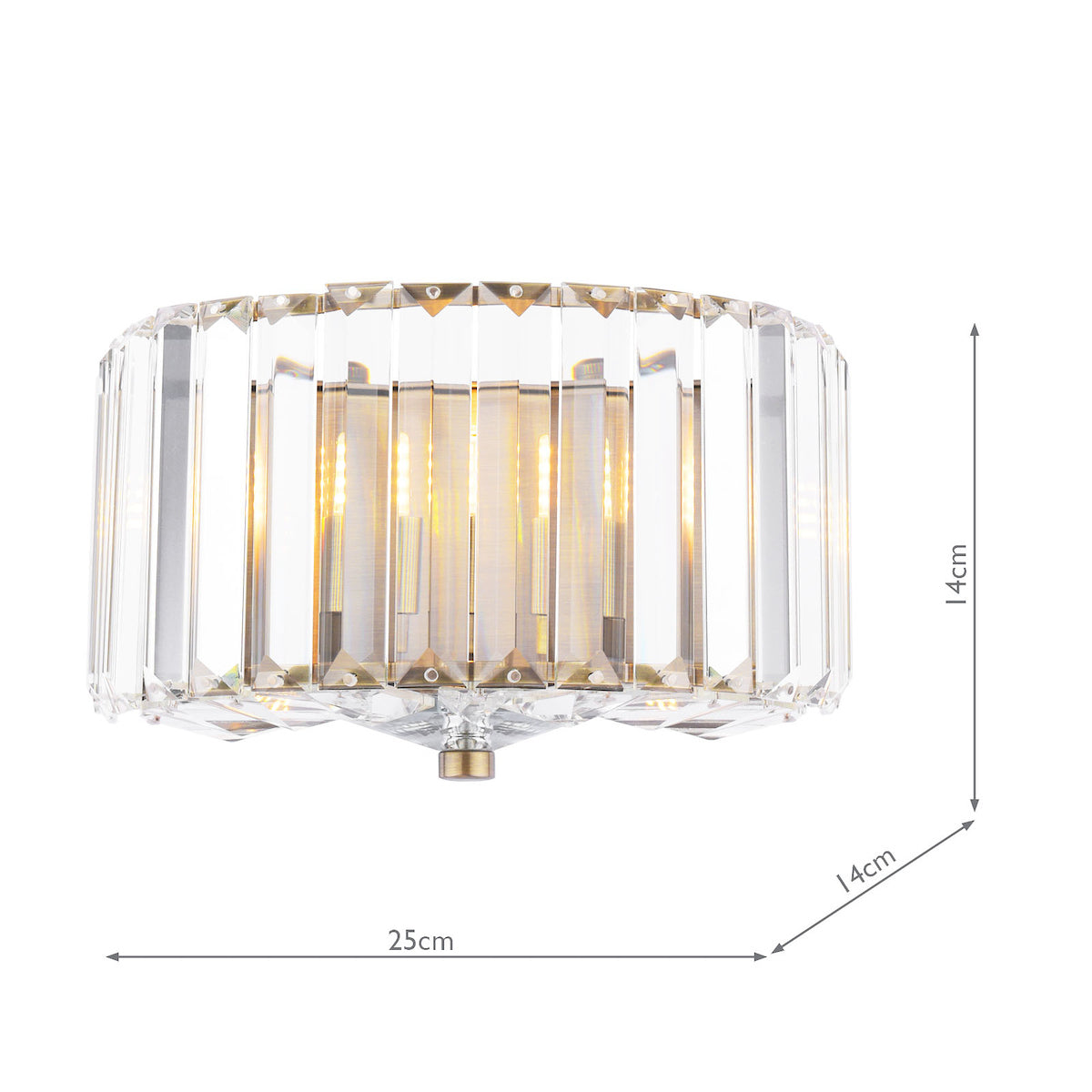 Laura Ashley Fernhurst Wall Light Crystal and Antique Brass