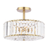 Laura Ashley Fernhurst 3 Light Semi-Flush Crystal and Antique Brass