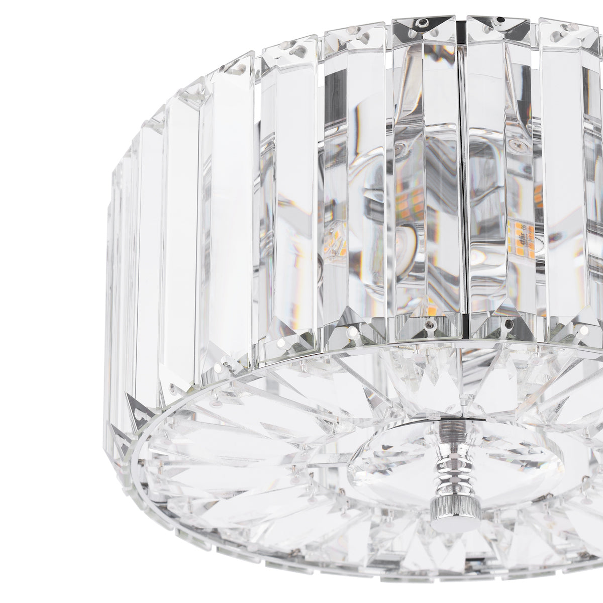 Laura Ashley Fernhurst 3 Light Flush Crystal and Polished Chrome