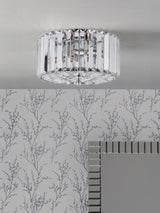 Laura Ashley Fernhurst 3 Light Flush Crystal and Polished Chrome