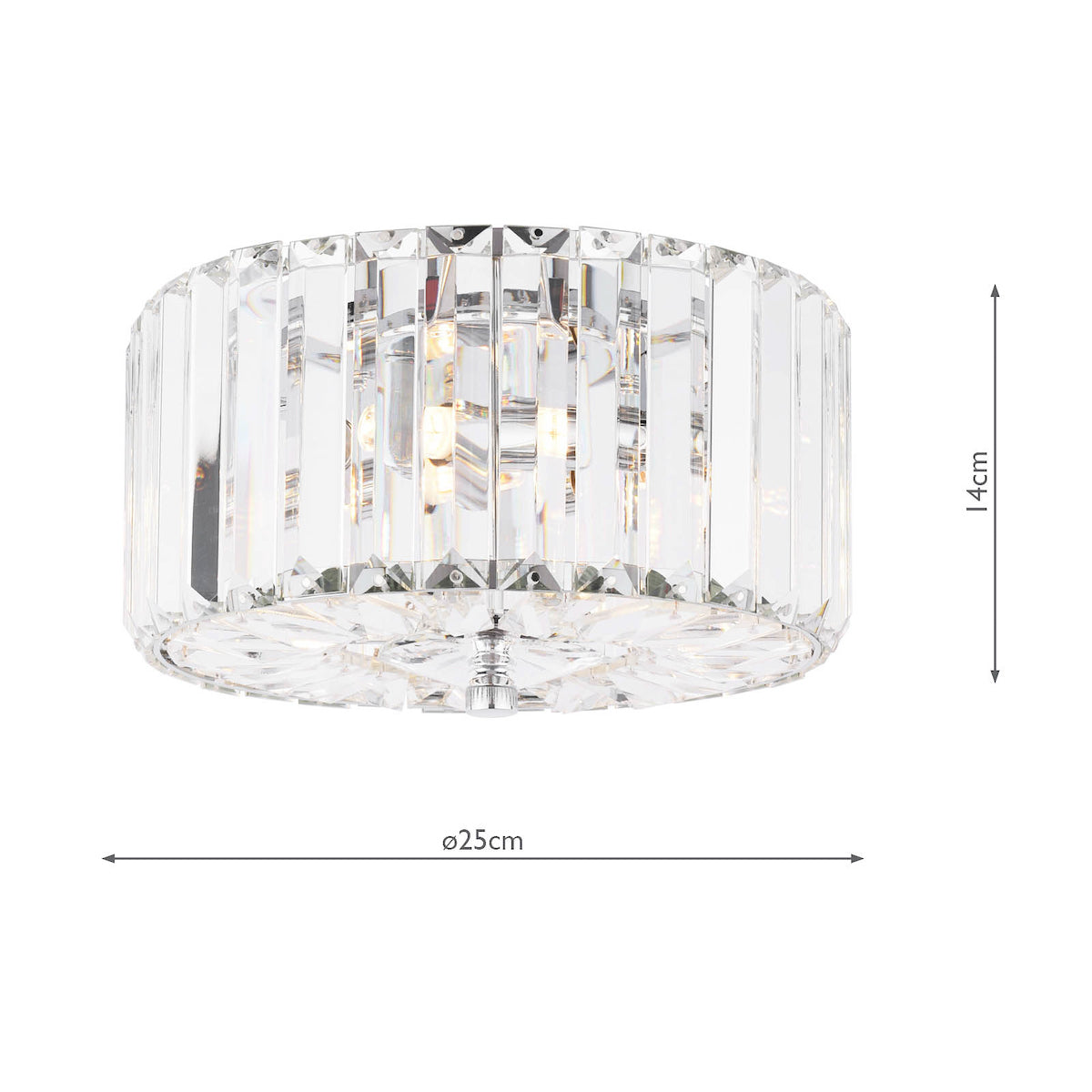 Laura Ashley Fernhurst 3 Light Flush Crystal and Polished Chrome