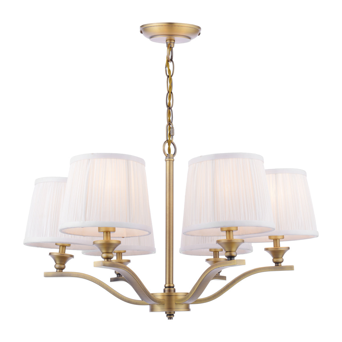 Laura Ashley Hemsley 6 Light Chandelier Matt Antique Brass With Shade