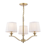 Laura Ashley Hemsley 3 Light Armed Pendant Matt Antique Brass With Shade