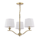 Laura Ashley Hemsley 3 Light Armed Pendant Matt Antique Brass With Shade