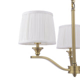 Laura Ashley Hemsley 3 Light Armed Pendant Matt Antique Brass With Shade