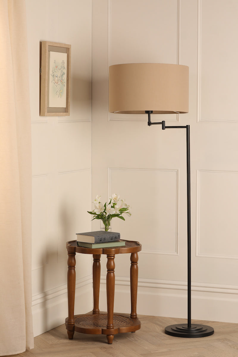 Laura Ashley Marlowe Floor Lamp Matt Black With Shade