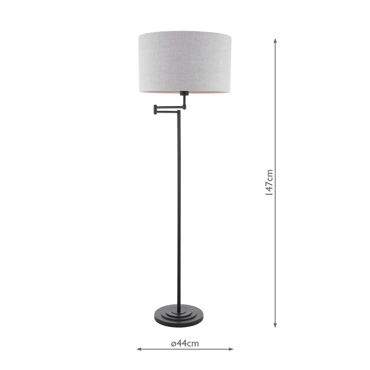 Laura Ashley Marlowe Floor Lamp Matt Black With Shade