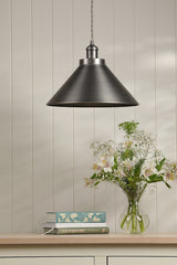 Laura Ashley Rufus Pendant Industrial Nickel