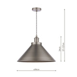 Laura Ashley Rufus Pendant Industrial Nickel