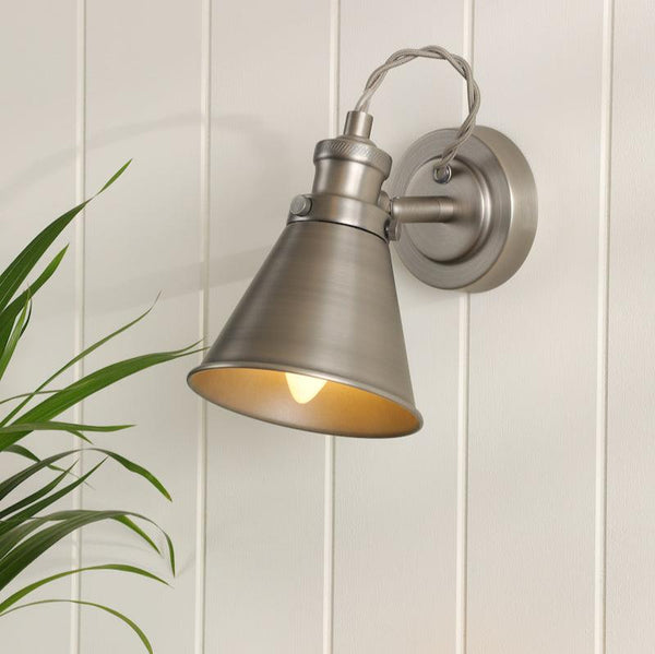 Laura Ashley Rufus Single Spotlight Industrial Nickel | Sleek
