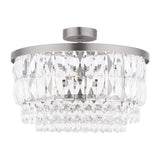 Laura Ashley Rhosill 3 Light Semi-Flush Crystal and Aged Pewter