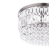 Laura Ashley Rhosill 3 Light Semi-Flush Crystal and Aged Pewter