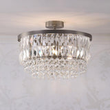 Laura Ashley Rhosill 3 Light Semi-Flush Crystal and Aged Pewter