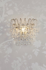 Laura Ashley Willow Wall Light Satin Champagne and Crystal