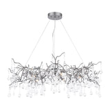 Laura Ashley Willow 5 Light Pendant Satin Pewter and Crystal