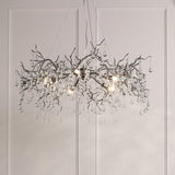 Laura Ashley Willow 5 Light Pendant Satin Pewter and Crystal