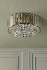 Laura Ashley Fernhurst 3 Light Flush Crystal and Antique Brass